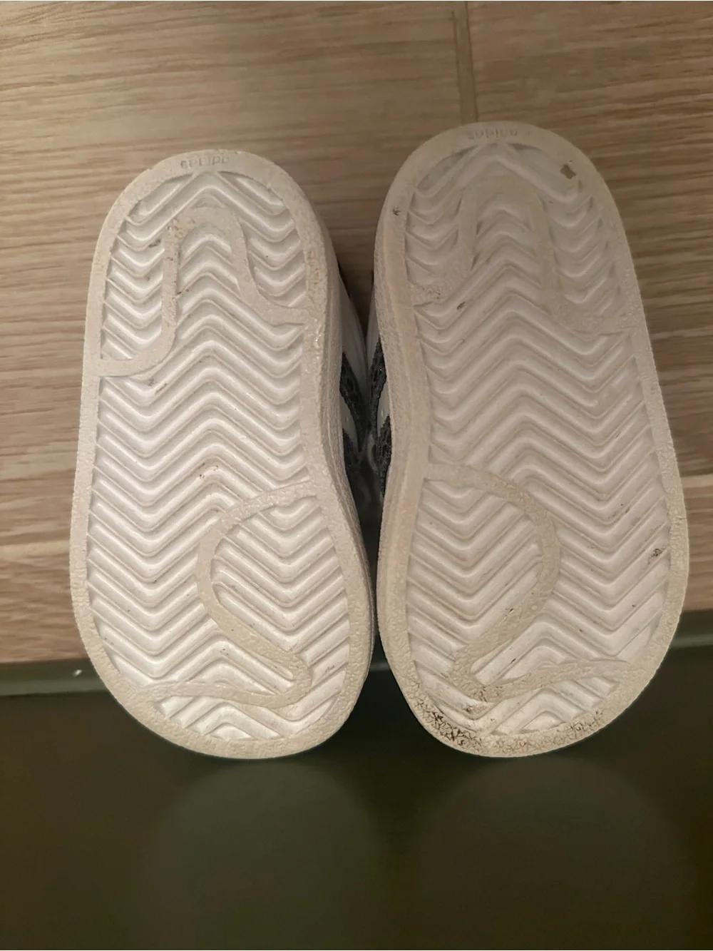 Adidas Toddler Superstars with Glitter Stripes